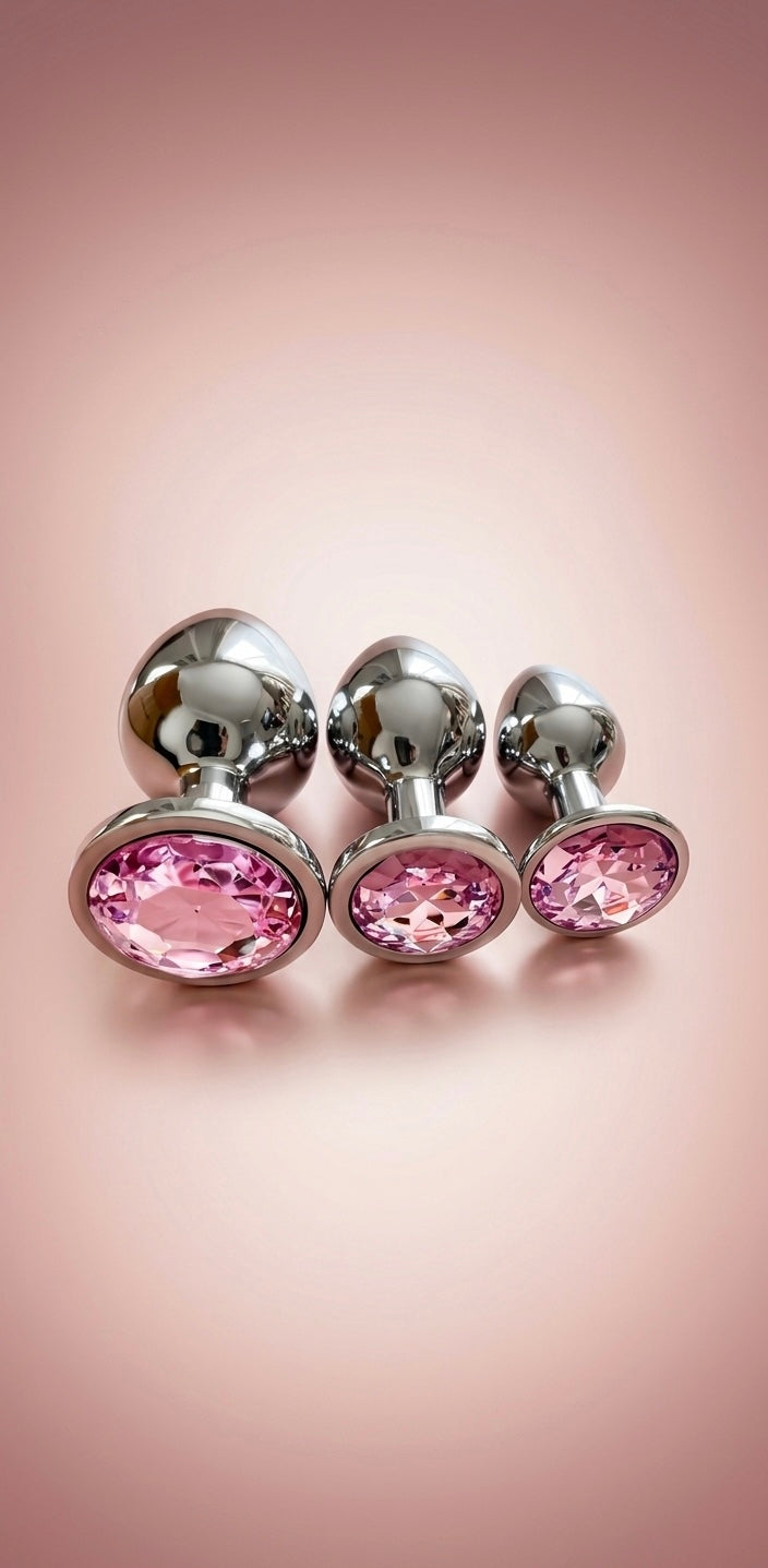💎 Lot de 3 Plugs Anaux Bijou en Métal – Cristal Élégant & Finition Premium